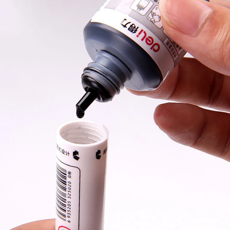 Deli 1 pcs Whiteboard Marker Refill Ink Black Blue Red 12ml Bottle Office Stationery Supplies whiteboard pen ink