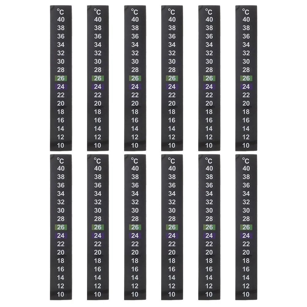 12 Pcs Aquarium Temperature Gauge Fish Tank Sticker Thermometer Strips Liquid Crystal Bowl