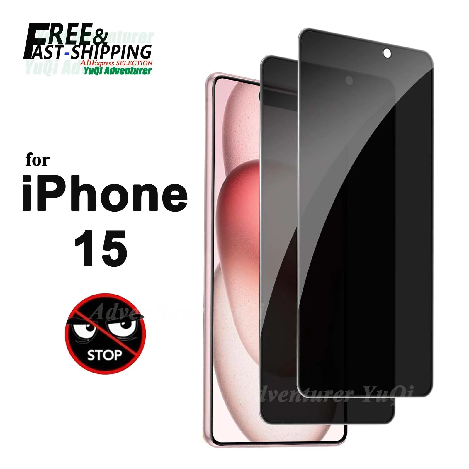 

Anti Spy Screen Protector For iPhone 15 Tempered Glass Privacy Anti Peep Scratch 9H Case Friendly SELECTION Fast Free Shipping