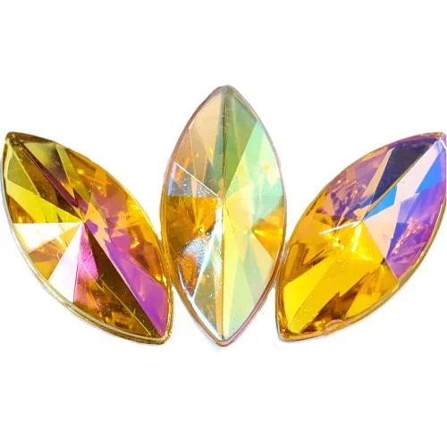 100szt 5X10mm Horse Eye Acrylic Non Hot Fix Rhinestones Flatback Navette Red AB Glitter Rhinestone For Nail Art Decoration B1011