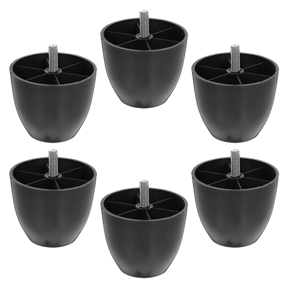 

6 pcs Furniture Legs Screw on Chair Feet Plastic Sofa Feet Screw on Table Feet for Desk