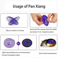 50pcs Mixed Fragrance Incense Sticks, Spiral Shape, Lemon, Rose, Jasmine, Lavender, Orange, 3-4 Hours Burn Time, Mild Fragrance, 5