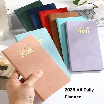 2026 Mini quaderni tascabili per agenda, A6 Settimana inglese, mese e giornaliero 365 giorni di gestione del tempo Riviste Color Art Statrionery Supplies