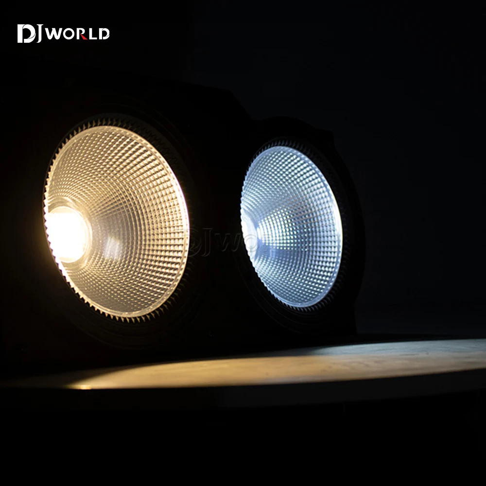 200W Cob 2 Eyes LED Par Cold / Warm White 2IN1 DMX Stage Lighting Voice Control for Party Club Disc Christmas 2X100W Blinder 6