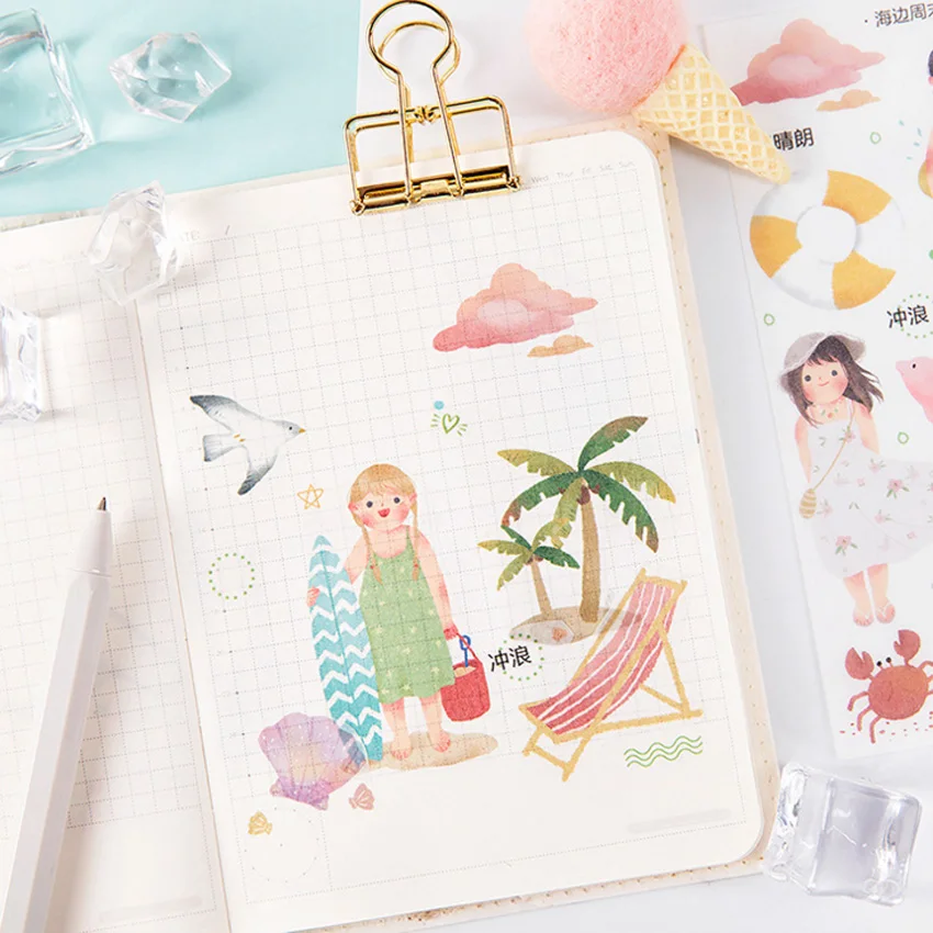 3pcs/lot Sweet store series Decorative Sries Stickers Scrapbooking DIY Diary Album Stick Label Gift for Party