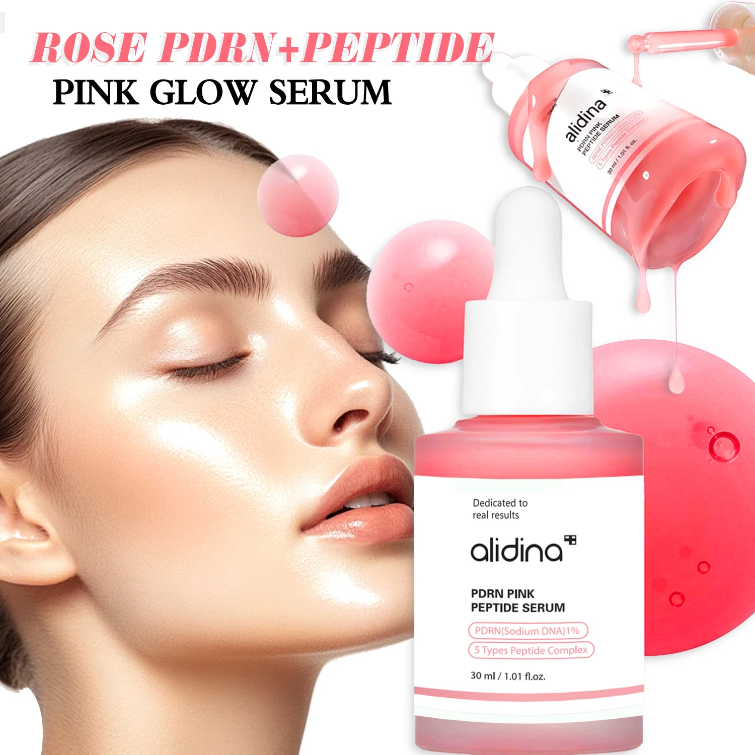 GD Pink Gloss Essence PDRN Peptide Face Skin Moisturizing Nutritious and Firming Skin Care Easy To Absorb Hydrating DNA 30ml