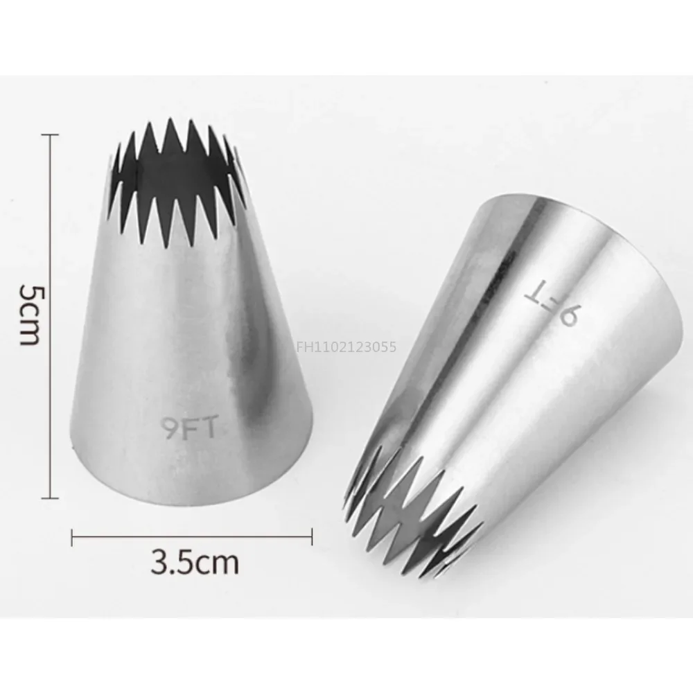 2PCS Large Icing Piping Nozzles Russian Nozzles Pastry Tips Cookies Cake Decorating Tools Tips Cream Fondant Pastry Nozzles