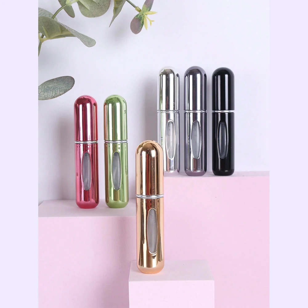 Portable Spray Bottle Travel Set 6-Pack 5ml Refillable Perfume Spray Self-Suction Bottom