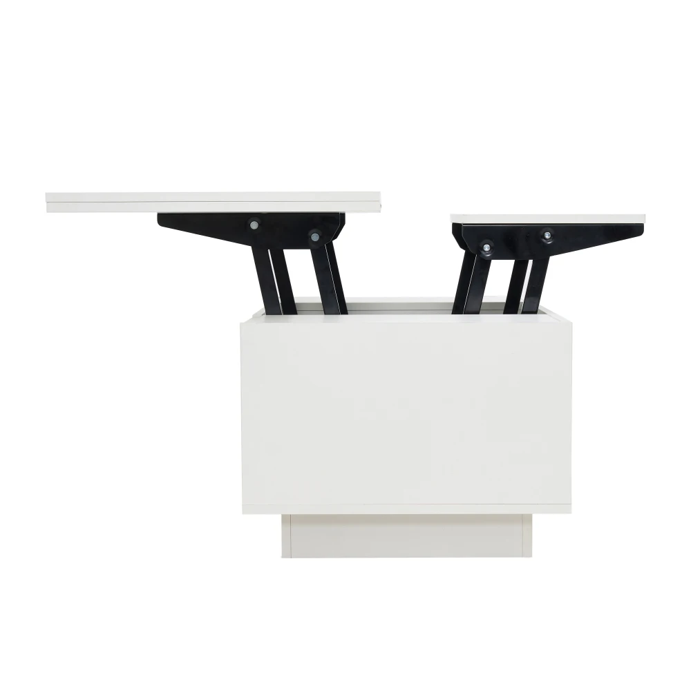 Moderner Couchtisch mit doppeltem Hubmechanismus, zwei separate Hubplatten, Sofatisch, versteckter Stauraum, bis zu 50 kg – Detail 20