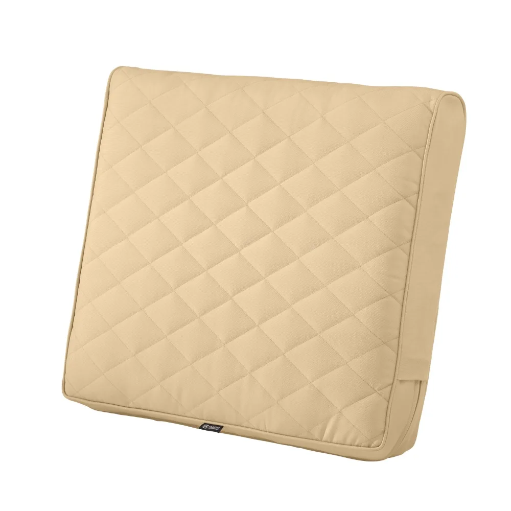 

Classic Accessories Montlake FadeSafe Water-Resistant Wide Back Patio Quilted Lounge Cushion, 25 X 22 X 4 Inch, Chamomile