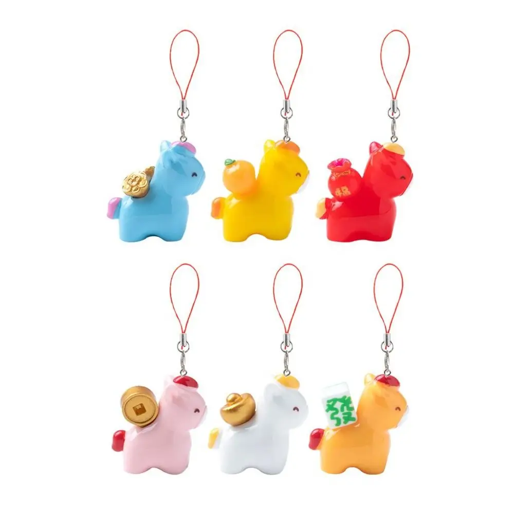 Funny Cartoon Design Horse Keychain Good Luck Mini Horse Pendant Decorative Mascot Horse Hanging Ornaments Party Favors