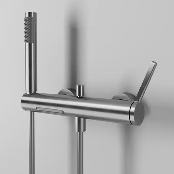 ชุดก๊อกน้ำฝักบัวห้องน้ำโครเมียม สีเทากันเมทัล ติดผนังทองเหลือง ก๊อกน้ำร้อนน้ำเย็นแบบน้ำตกสำหรับอ่างอาบน้ำ ชุดก๊อกน้ำโครเมียมสีทองขัดเงา 2