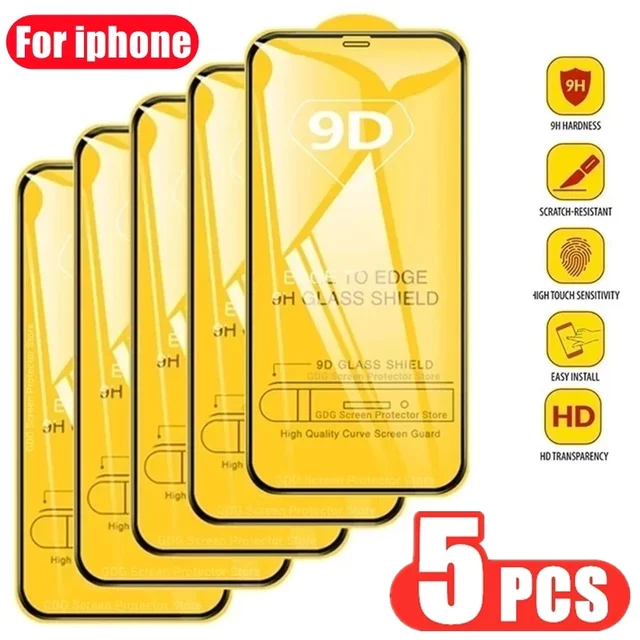 Protect Your iPhone with 5PCS 9D Protective Glass Screen Protector