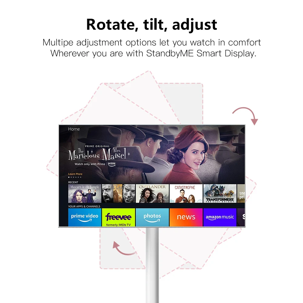 21.5" StandbyMe Portable Monitor Smart TV with Incell Touch Screen 1080P Rotation Monitor Android 12.0,Built-in Battery