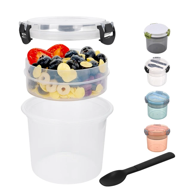 Storage Food Jars Salad Box Nut Glass Cereal Lunch Spoon&lid Bowl Yogurt  Oatmeal Cup Set Container Taper Seal With Breakfast - AliExpress