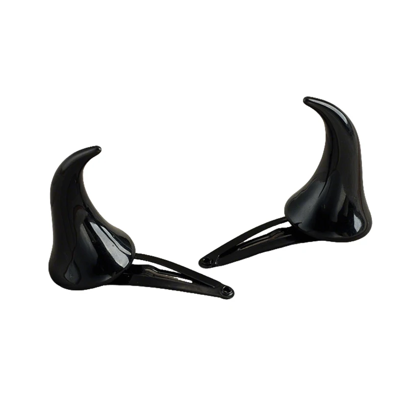 Creative Devil Horns Hair Clip Red Black 2 Color Available Masquerade Cosplay Accessories Halloween Party Barrette Hair Clip ZYF