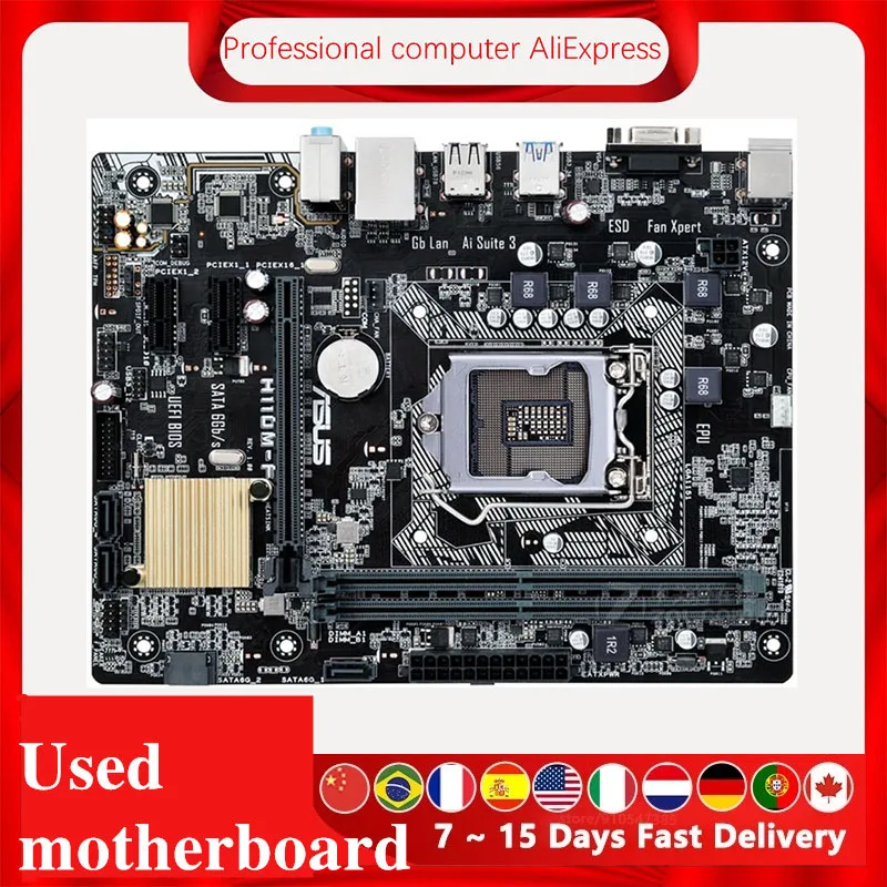 For Asus H110mf Original Used Desktop Intel H110 H110m Ddr4