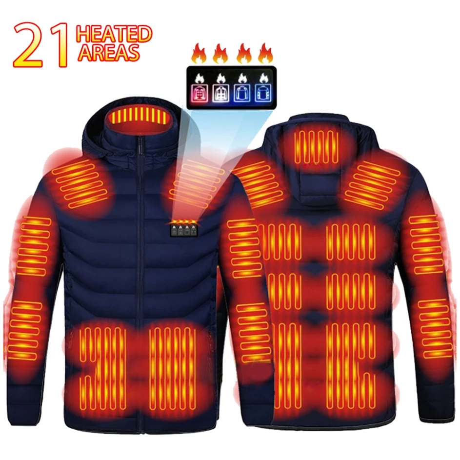 

Man Winter Heated Jacket Women's Warm Vest USB Heater Men's Autumn Heating Jacket Heated Vests Coat Hunting Hiking Camping