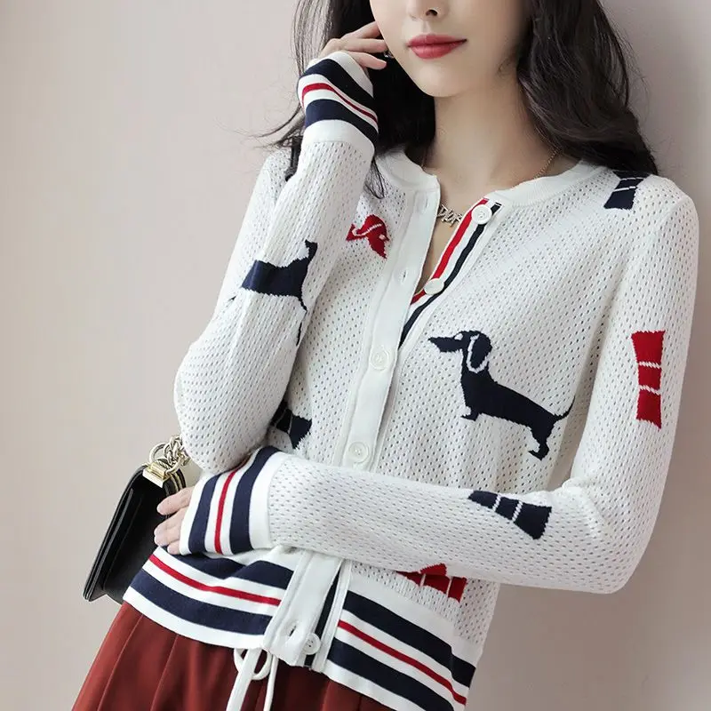 Autumn Winter Animal Fashion Harajuku Cardigan Lady Chic Kawaii Female Clothes All Match Loose Tops Women Long Sleeve Outerwear