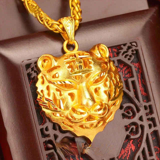 CASVET · Mini Tiger Head Pendant Necklace · 24K Gold Vermeil