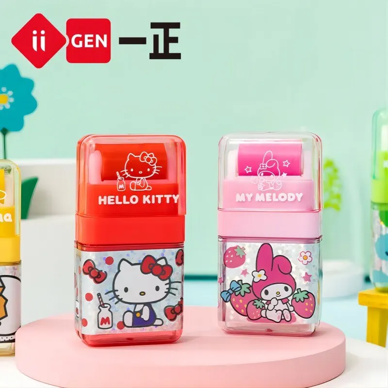 Pencil Eraser 2pcs Sanrio Roller Eraser Hellokitty Melody School Stationery Correction Supplies Correcting Plastic Rubber Pachacco