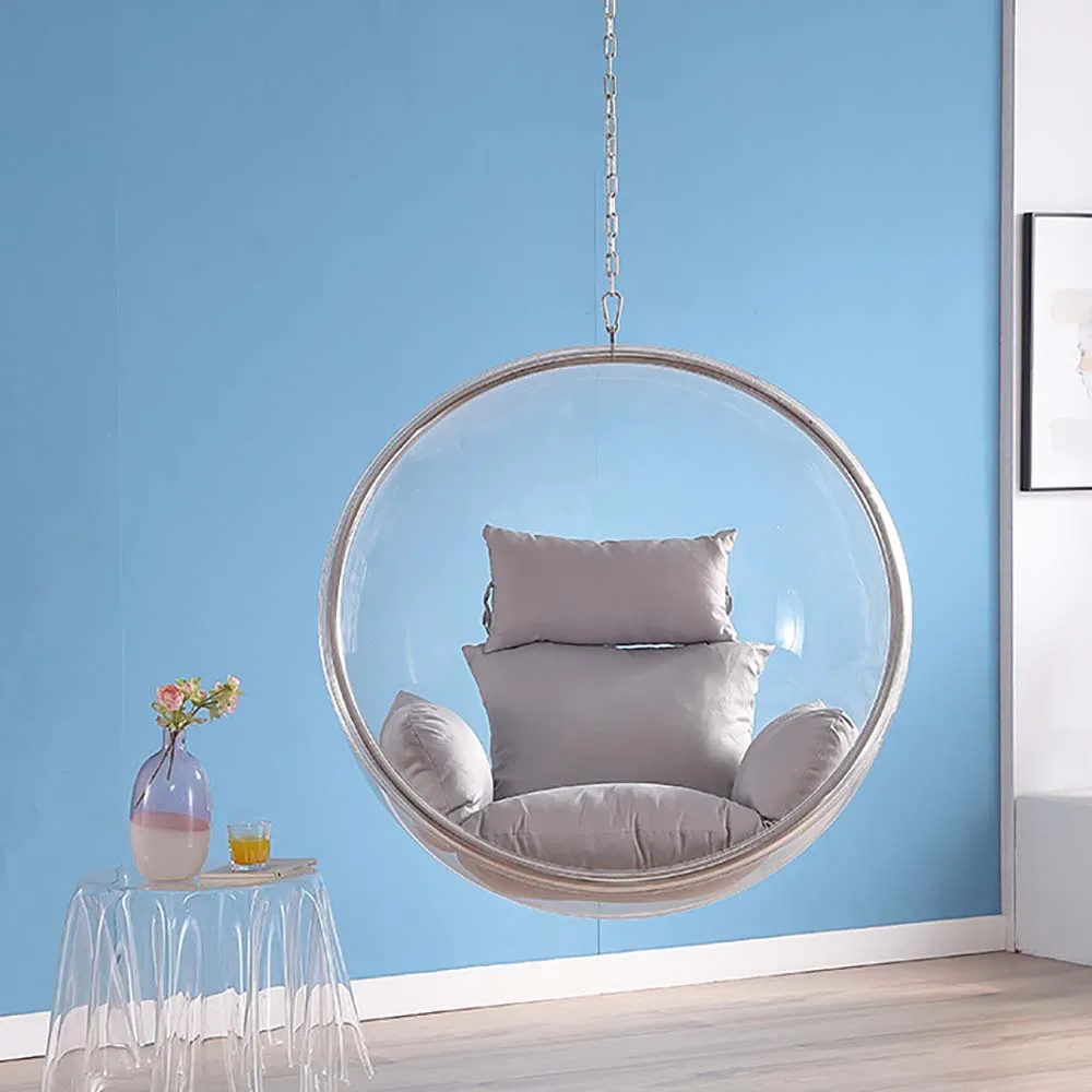 Swing Chair Hanging Chain Transparent Basket Space Chair Interior Decoration Balcony Courtyard Leisure Party Holiday Gift