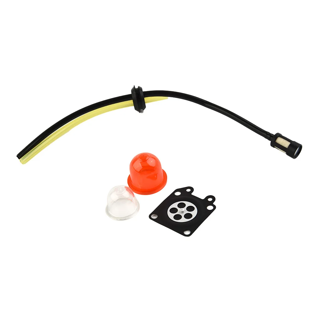 

Fuel Filter Fuel Hose Fuel Oil Tube Pipe Primer Bulb For Brushcutter + 2 X Primer String Trimmer Accessories Parts