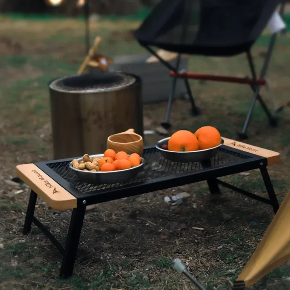 

Lightweight Mini Tables Solid Wood Iron Mesh Pliantes Portable Nature Hike Table Anti Scald Mesh Camping Supplies Novelty
