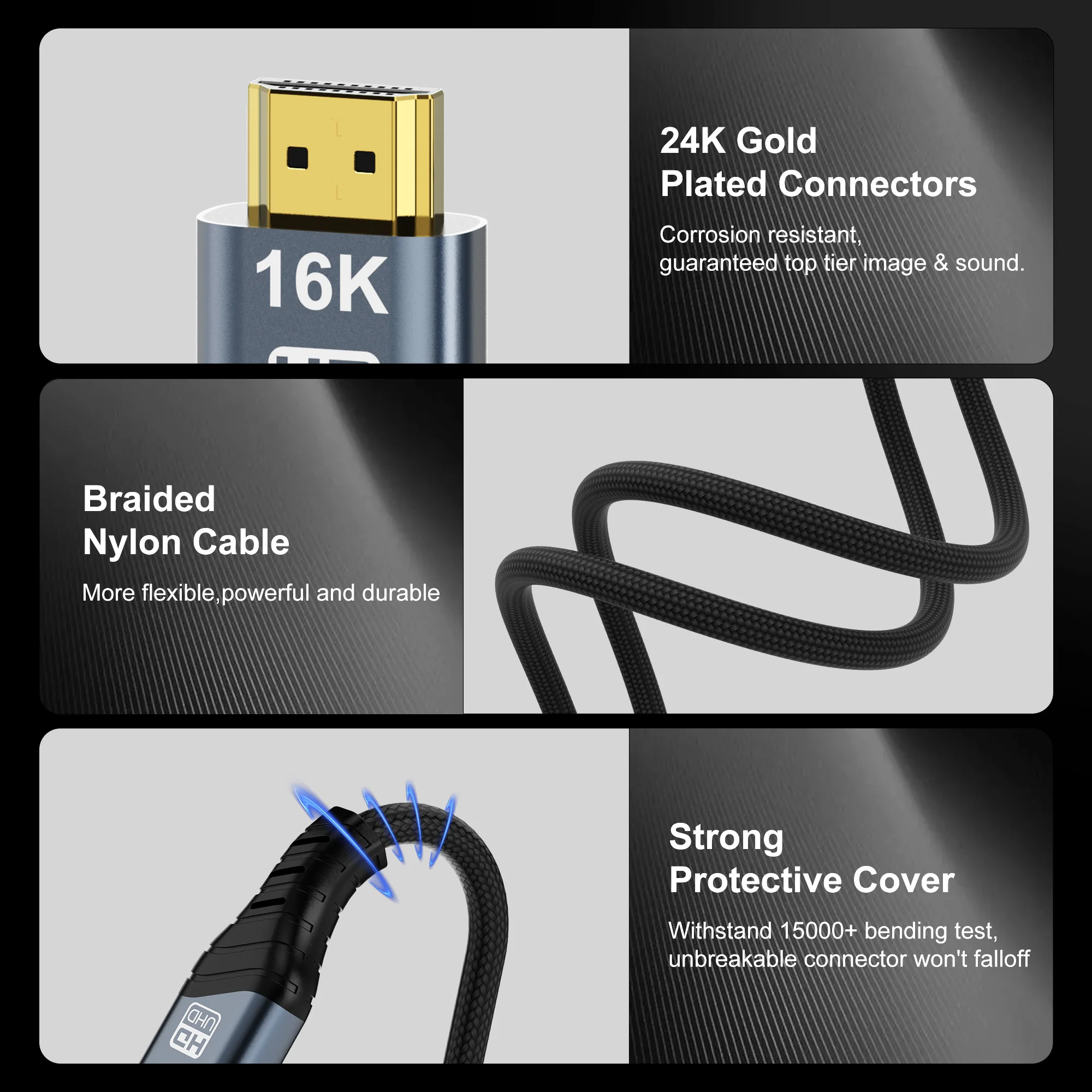 Ultra High-Speed Gold-Plated HDMI Cable with Dynamic HDR and HDCP Support