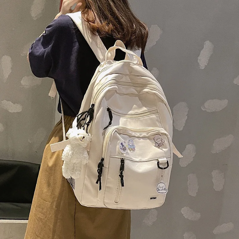 

Fashion Big Student Backpack NEW Badge Rucksack Girls School Bag High Capacity Women Backpack Female Cute Leisure Travel Mochila