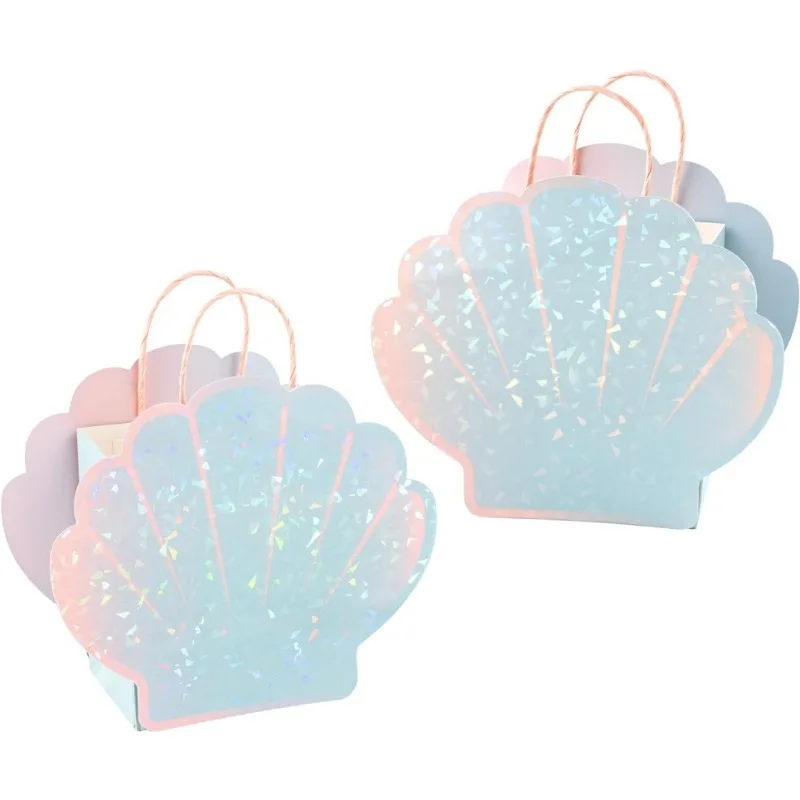 40 Sacchetti Bomboniere Per Feste Bambini Tema Sirena | Borse Regalo Festa Compleanno 16x25 Cm