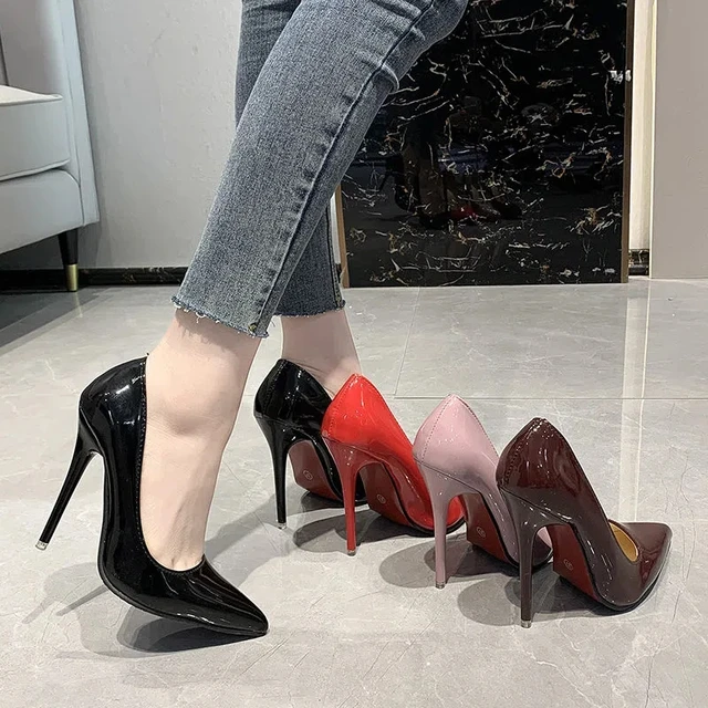 Black High Heel Shoes Red Soles  Black Heels Red Soles Cheap - Women Shoes  Red High - Aliexpress