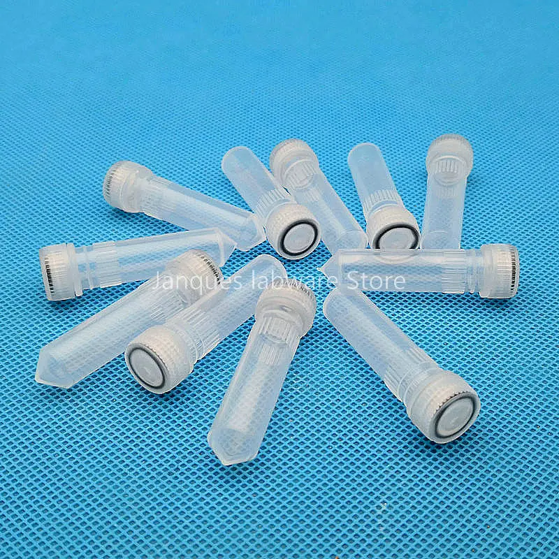 Plastic Test Tubes Centrifuge Tube Laboratory 2ml Plastic Freezing Tubes Conical Bottom Biological Sample Cryovials With Gasket Cryo Tube
