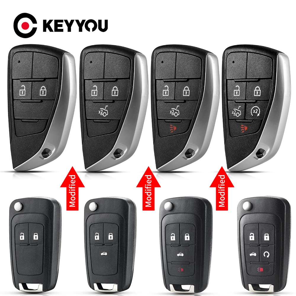 

KEYYOU Flip Key For Chevrolet Cruze Epica Lova Camaro Orlando Trax Impala For Opel Vauxhall Astra Zafira Modified Car Key Shell