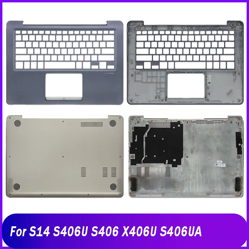 

New Laptop Cover For ASUS S14 S406U S406 X406U S406UA Series Palmrest Upper Top Case Bottom Base Case C D Shell Blue Gold