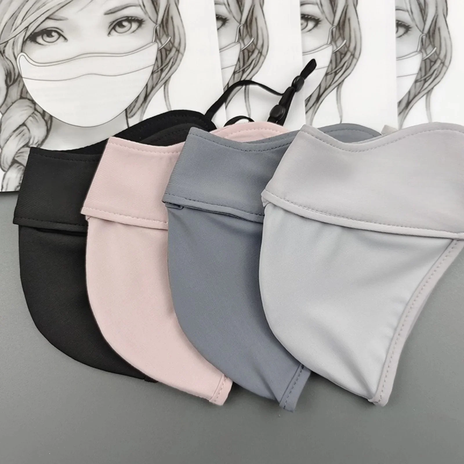 새로운 모델 자외선 차단 페이스 스카프 아이스 실크 마스크 여름 커버 베일 눈 보호 눈꼬리 보호, 베일, 야외 자외선 차단