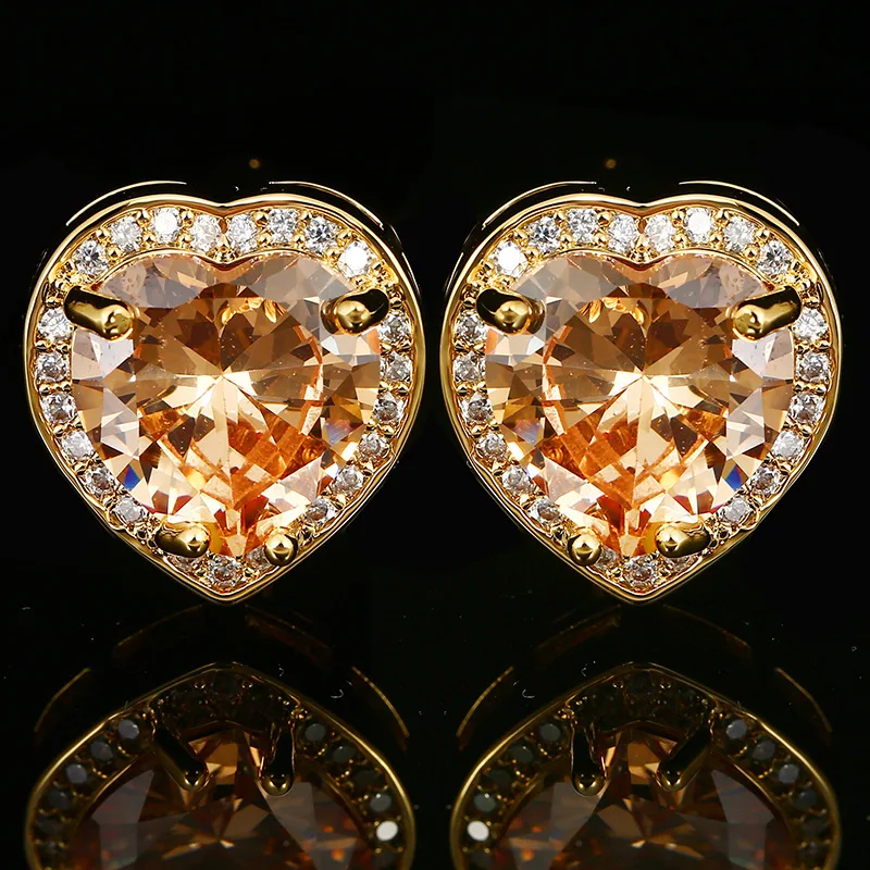 Wholesale Cufflinks  Custom Cuff Button Jewelry Gifts,Heart Shape, Multiple Colors, Shiny Edge,Zircon Cufflinks High Quality