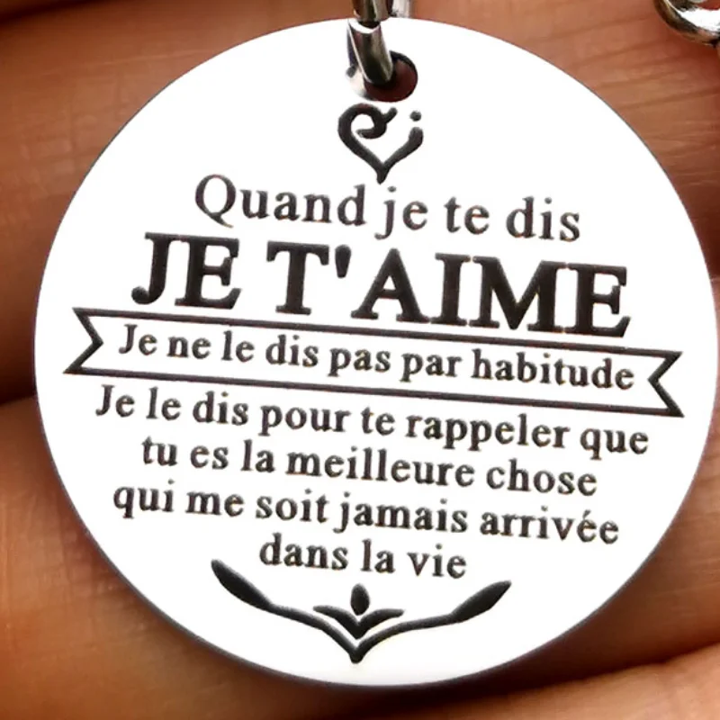 GEBETTER Francese 1*Portachiavi Regalo San Valentino+1*Sacchetto Regalo Portachiave Coppia Idee Regalo Marito Moglie Fidanzata/o per Anniversario Compleanno Natale Regalo Lei/Lui-Stampa su due lati