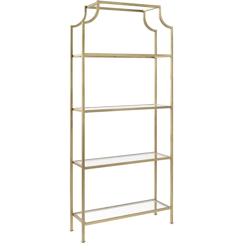 

Crosley Furniture Aimee Etagere Bookcase - Gold and Glass