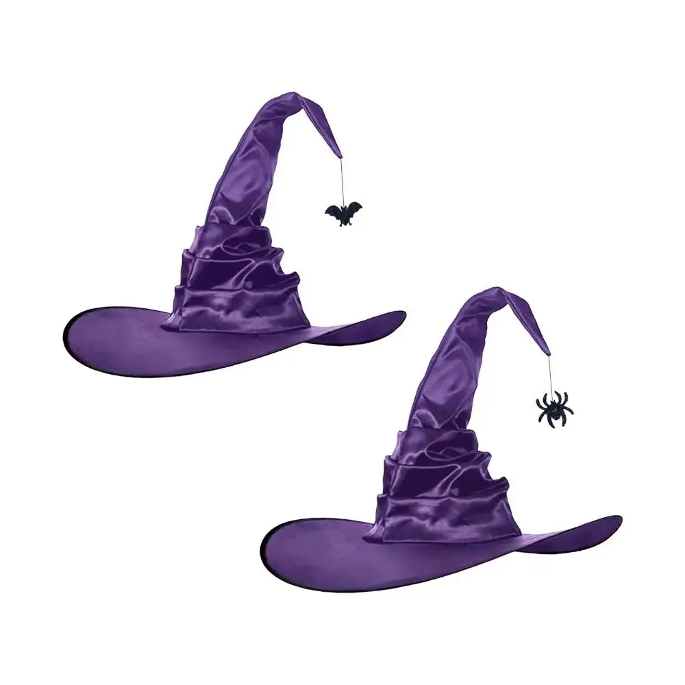 

Bat Folds Wizard Cap Cool Pendant Spider Halloween Witch Hats Oxford Purple Children