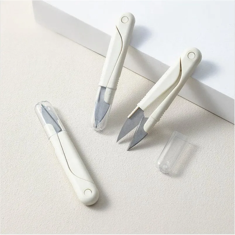 가위 스테인레스 스틸 1PC 클리퍼 DIY 실 절단기 U자형 클리퍼 바느질 도구 홈 바느질 가위 자수 클리퍼