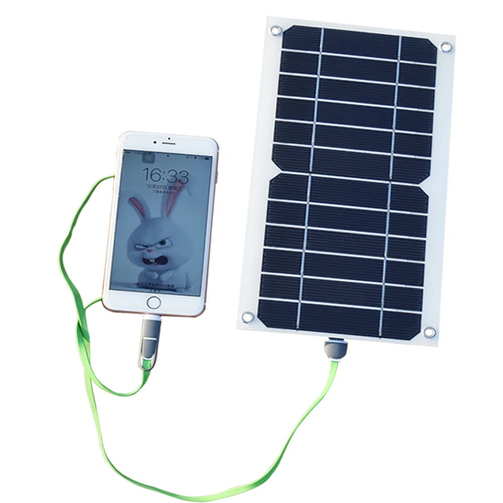 5W Portable Solar Panel 5V Solar Plate with USB Safe Charge Stabilize Battery Charger for Power Bank Phone Outdoor Camping Home