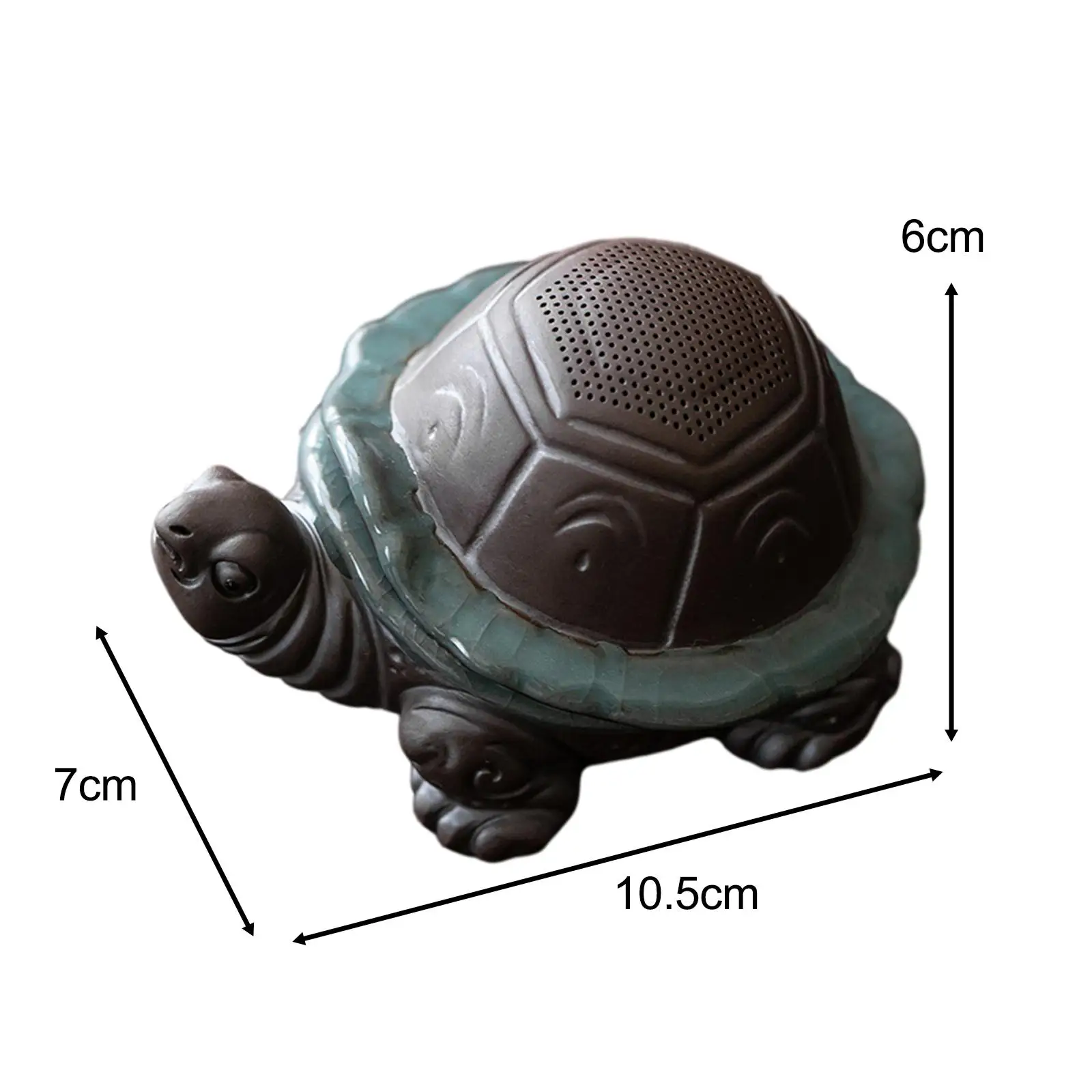 Tea Pet with Tea Strainer Tea Room Home Decoration Mini Ceramic Craft Collectible Dining Room Bookshelf Desk Turtle Statue