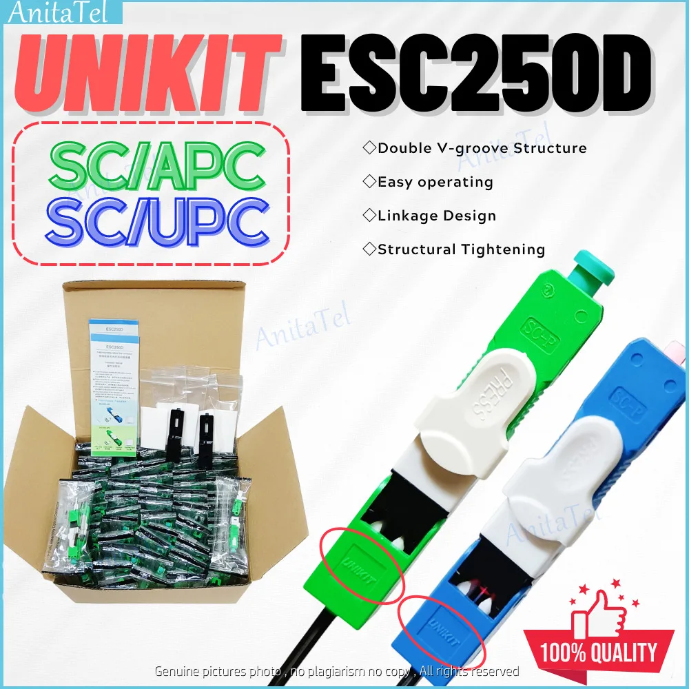 

New Unikit ESC250D Optical Fiber Fast Conector SC/APC SC/UPC SM Single Mode Fiber Optic Quick Connector FTTH Optical Tool