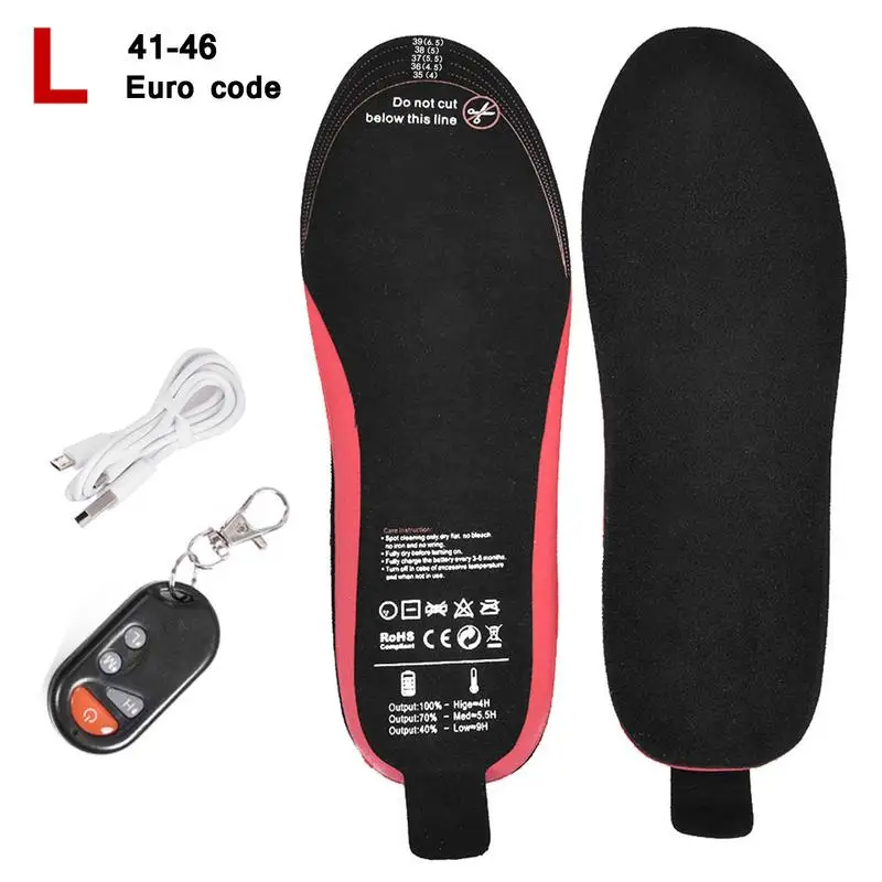 USB Heated Shoe Insoles With Remote Control Feet Warm Sock Pad Mat Electrically Heating Insoles Electric Heater Pads