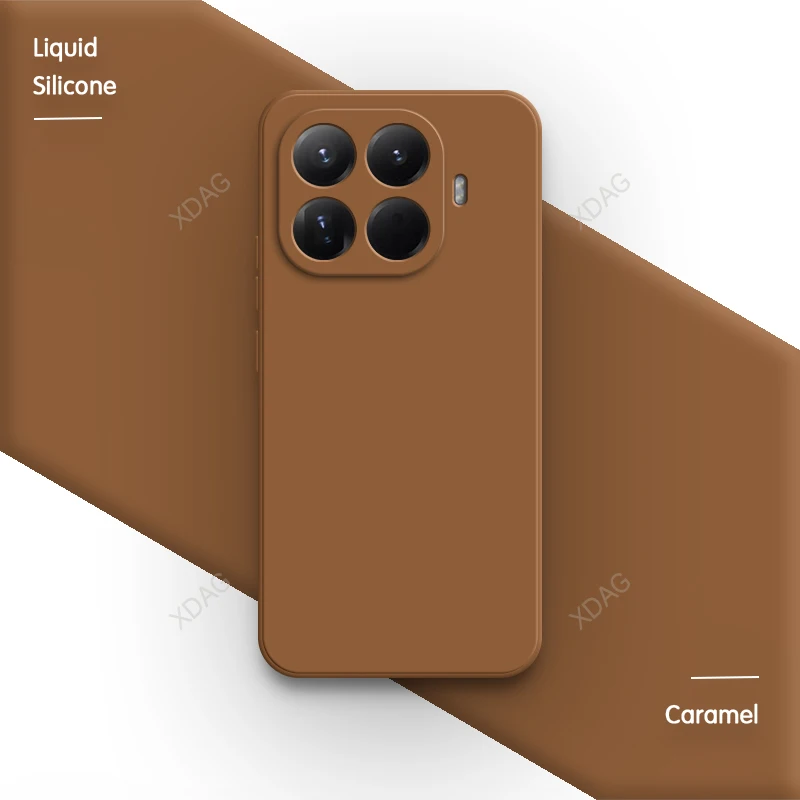 Square Liquid Soft Silicone Phone Case with Shockproof Camera Protection and Classic Back Design