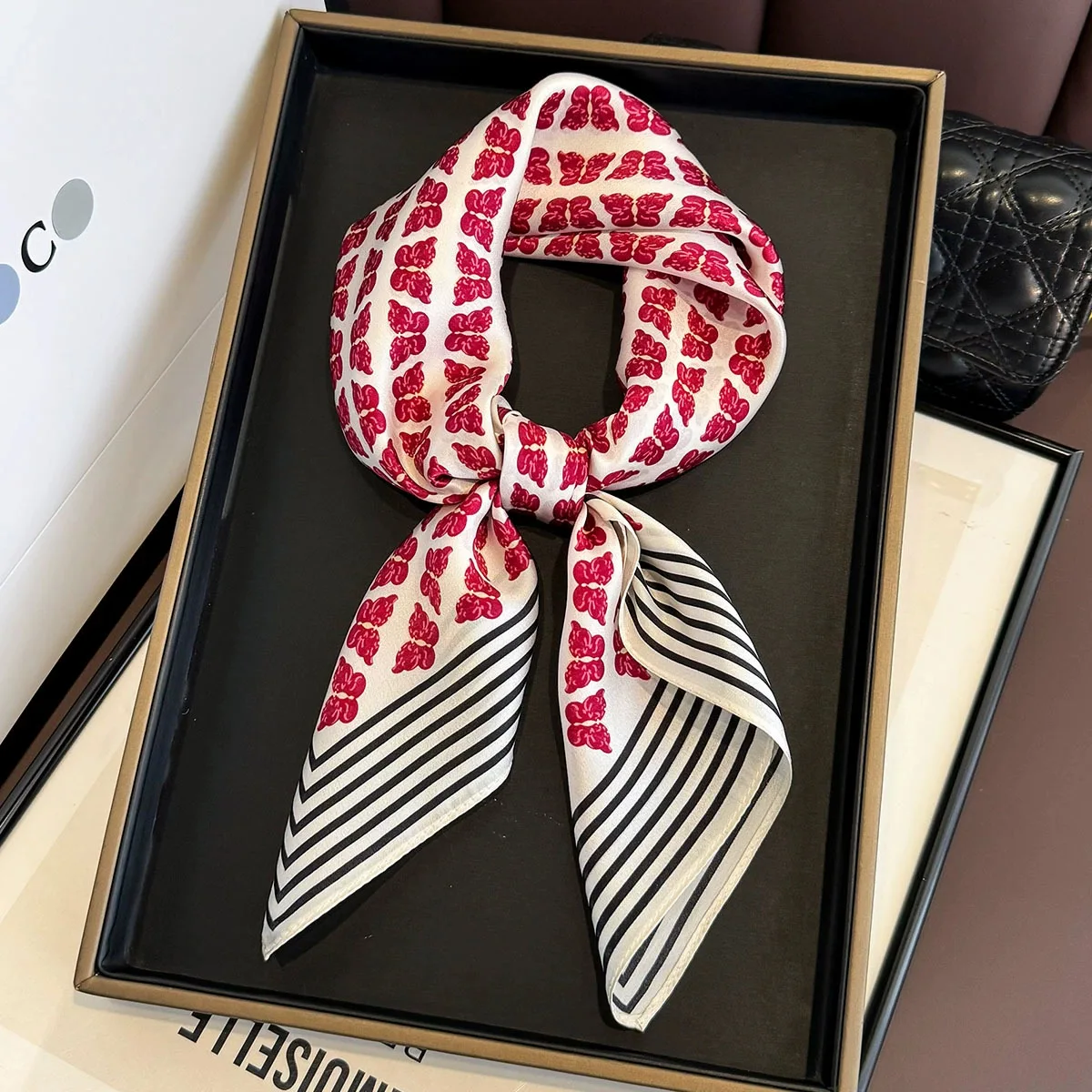 100% Mulberry Silk Square Scarf for Women