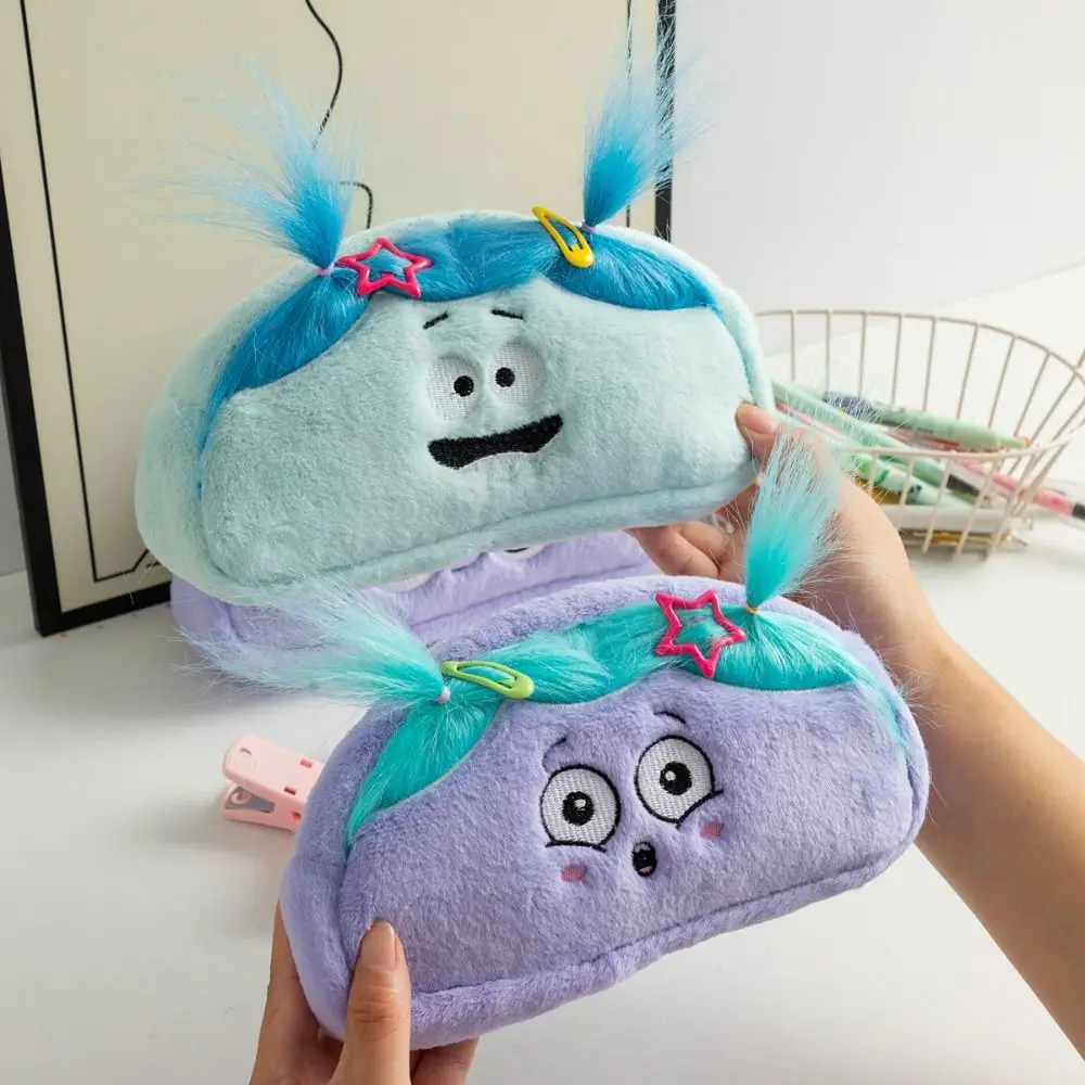 

Creative Plush Doll Plush Pencil Bag Stuffed Diy Hairstyle Cartoon Pen Bag Cute Design Stationery Bag Makeup Storage
