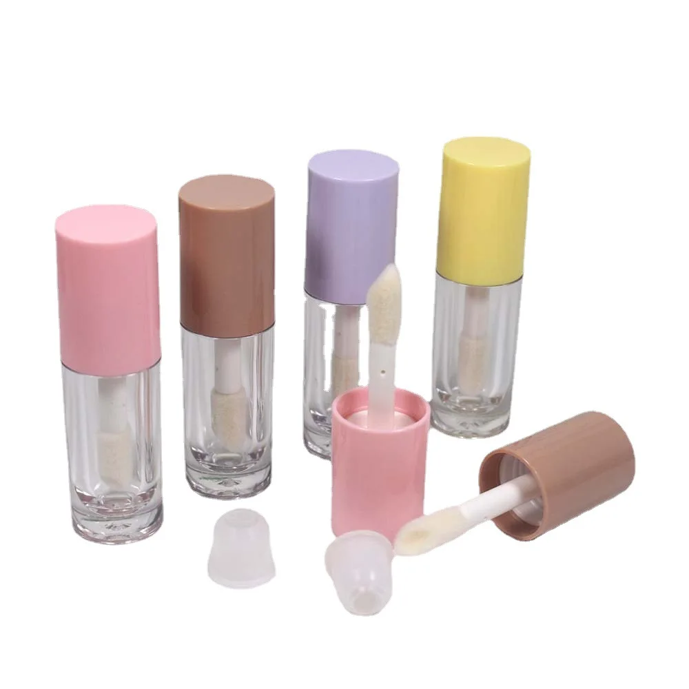 White Lip Oil Pink Lip Glaze Bottle Lipgloss Tube 50 Pcs 6ml Clear Plastic Brush Rod Lip Gloss Tube