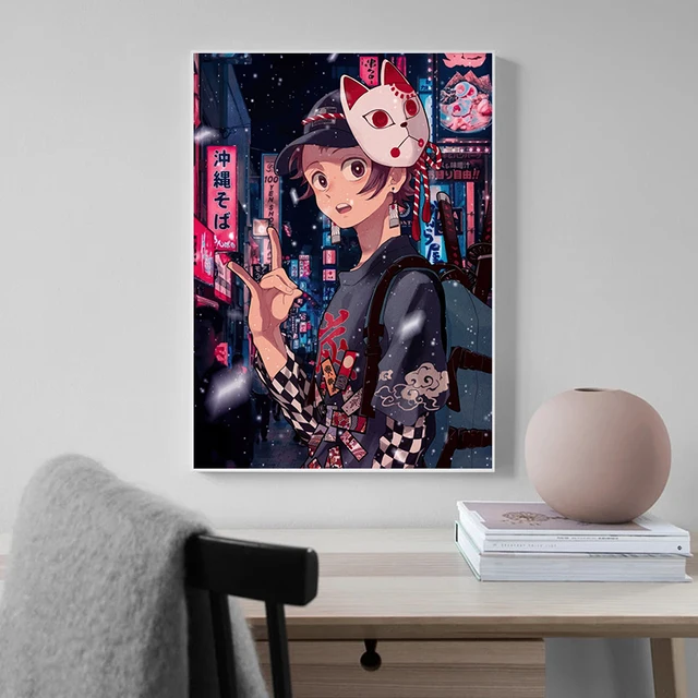 Japanese Anime Demon Slayer Nezuko Kamado Sexy Girl Canvas Print Tea Room  Wall Art Studio Decor Frames From Xianstore09, $15.73